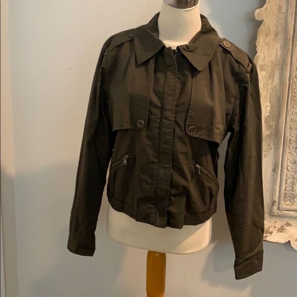 PAIGE Aubree Cropped ZIP-Front Green Jacket L NWT - Picture 9 of 11